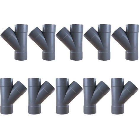 10 culottes PVC 45° Femelle Femelle Ø100 - First Plast (1/5)