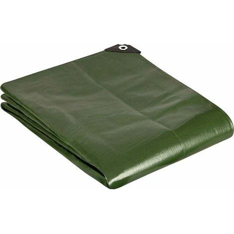 Lona protectora de primera calidad de 2x2 m, color verde: resistente a los rayos UV, impermeable y lavable. (1/5)