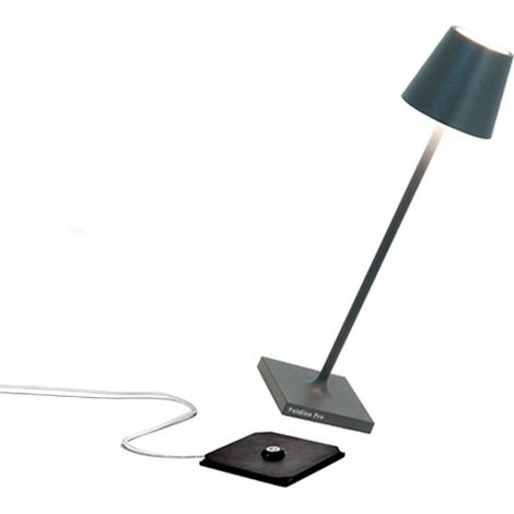 Lampada a led da tavolo Poldina Pro Micro Grigio Scuro ricaricabile e dimmerabile con batteria fino a 12 ore (1/4)