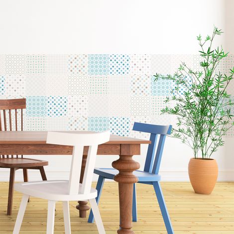 Sticker Mural Carrelage adhésif Cuisine Salle de Bain - 9 STICKERS CARRELAGES SCANDINAVE NIKITA - 9stickers10x10cm (1/5)