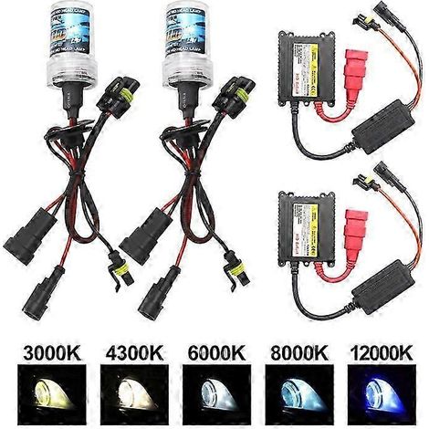 Kit d'ampoules xénon HID 35 W 55 W pour voiture, ballast H1 H3 H7 H11 9005 9006 Auto 4300 K 6000 K 8000 K 12000 K (8000 K 35 W - H1) (1/5)