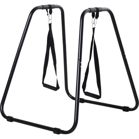 Dipstation Stabiler Dip Ständer Mit Schlingentrainer, Robustes Stahlgestell, Schwarz, 90X81X92,5Cm