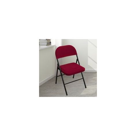 Housse de chaise extensible pliable - Amovible et lavable - Pour chaises de salle à manger, mariage, bureau, banquet, fête - Décoration universelle (1, rouge，Chaise non incluse)