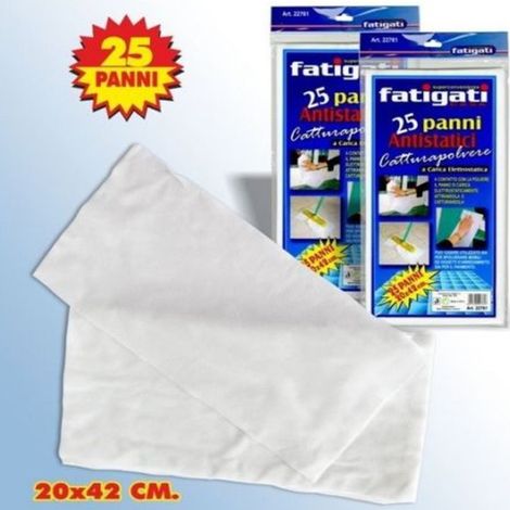Trade Shop - Set 36 Pezzi Panno Antistatico Cattura Polvere 20x42cm Lucida Pulisce Casa -