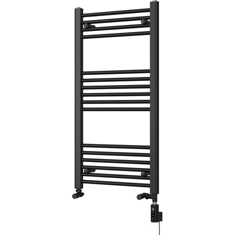 Zennor - Black Dual Fuel Towel Rail H1000mm x W500mm Thermostatic WIFI - Straight (1/3)