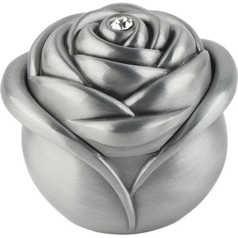 Écrin à bague de mariage en alliage de zinc, boîte de rangement pour bijoux avec motif de roses fleuries, cadeau idéal. (1/5)