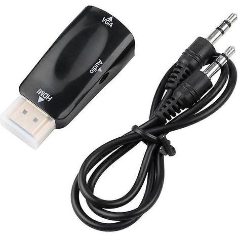 Convertisseur HDMI vers VGA, adaptateur audio 1080p 60 Hz, convertisseur audio avec prise jack audio 3,5 mm. (1/5)