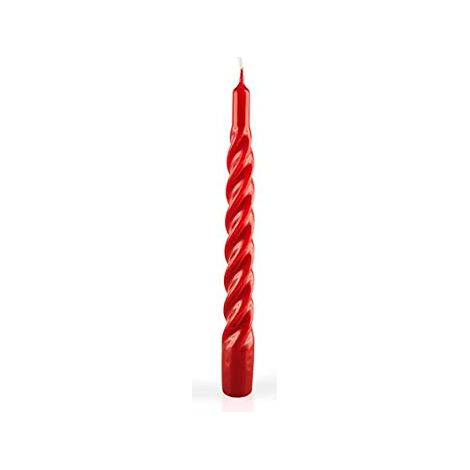 Risthò 351028 Candele Laccate Tortiglione, Bordeaux, Diametro 2.2 cm, Altezza 21 cm, 6 pezzi