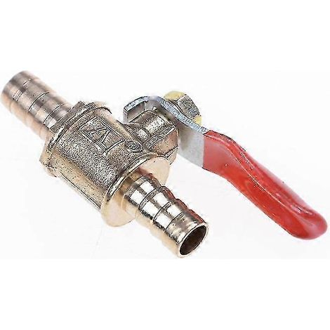 Vanne à bille d'arrêt en laiton Shytmv, raccord cannelé 8 mm (5/16") pour conduite d'eau/air/gaz/carburant 10 mm (1/5)