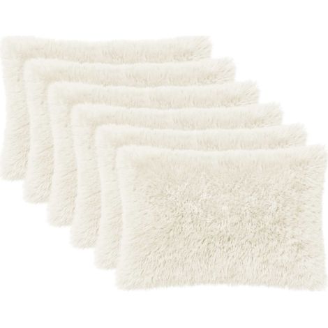 Federa 6 pcs HEERLEN Bianco 50 x 80 cm Fleece PV vidaXL
