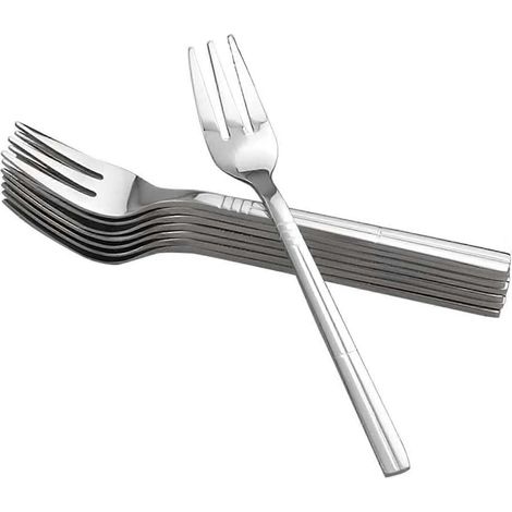Ensemble de 12 fourchettes de dégustation en acier inoxydable poli miroir, prise en main confortable, 15 cm, pour apéritifs, salades et desserts, à utiliser à la maison ou au restaurant. (1/4)