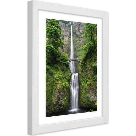 Quadro con cornice, Ponte su una cascata - 40x60 (1/5)