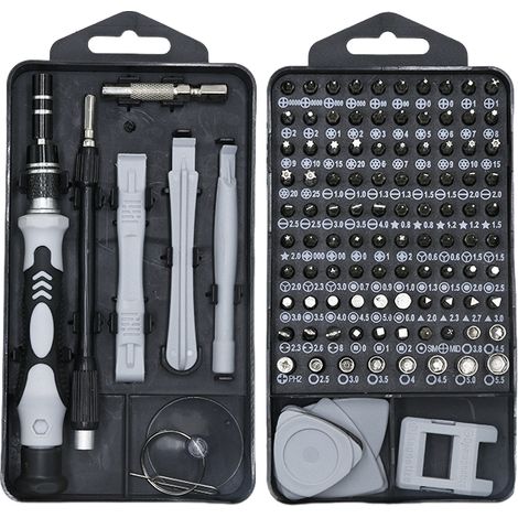 Jeu de tournevis 115 en 1 Kit d'outils de réparation multifonction Tournevis adapté à la réparation de produits électroniques intelligents (1/5)