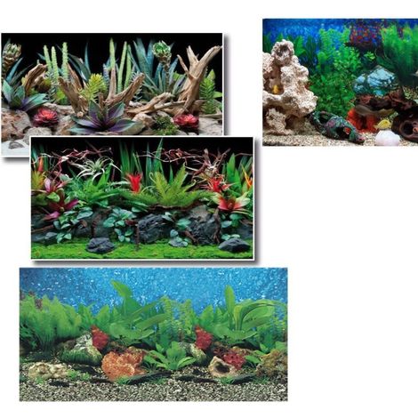 TrAdE Shop Traesio - Sfondo Per Acquario 50x115 Cm Pellicole Immagini Esterne Retro Poster -