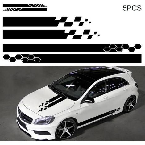 Autocollant Voiture - Non spécifié - 5Pcs - Noir - Facile à utiliser - Personnalisation