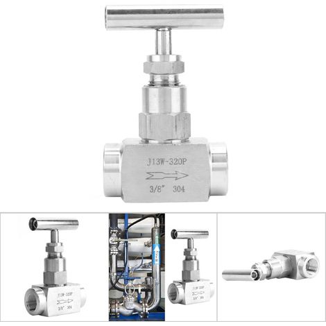 Vanne à aiguille droite en acier inoxydable BSPP femelle pour conduites d'eau (3/8 pouce) (1/5)