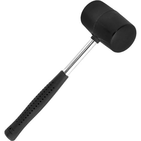 Marteau - Marteau en caoutchouc - 27 cm - Usage polyvalent - Marteau de camping - Articles de camping et de plein air - Noir (1/5)