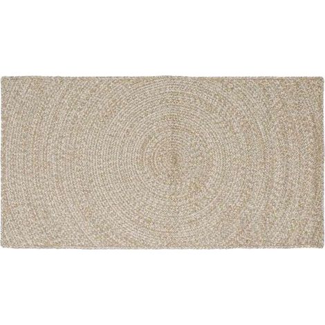 Tapis de surface noir naturel, 240 x 240 cm, en jute.