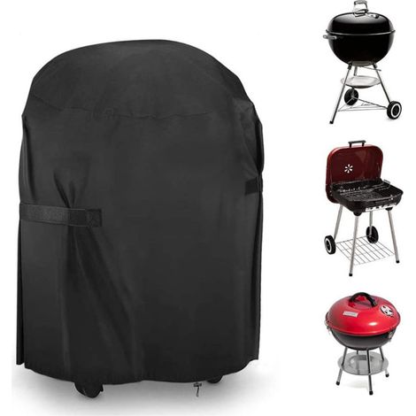 Housse ronde pour barbecue en tissu Oxford 420D, protection solaire pour four, gril et meubles de cuisine extérieurs (1/5)