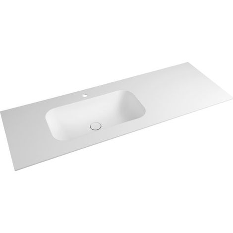 ARUBA Lavabo gauche, 160x51,5 cm, Rockstone blanc mat (1/4)
