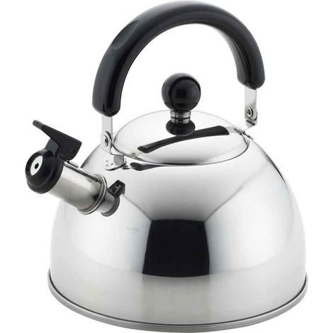 Bouilloire sifflante, grande bouilloire de 2 litres pour cuisinière, adaptée aux cuisinières à gaz ou à induction, avec poignée pliante, ébullition rapide, idéale pour une utilisation (1/4)