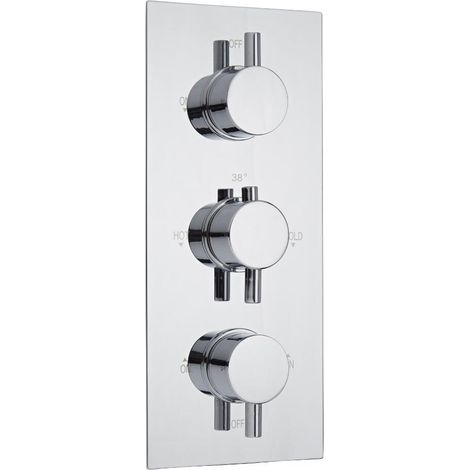 Hudson Reed – Mitigeur thermostatique de douche encastrable – Laiton massif chromé – Sécurité anti-brûlure – Disques céramiques 1/4 de tour (1/5)