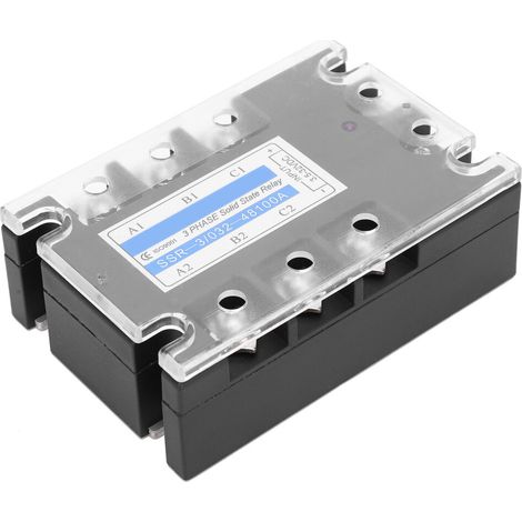 Adecuado para relés trifásicos fiables SSR-3 D48100 de 100 A con indicadores LED y cubierta de seguridad.