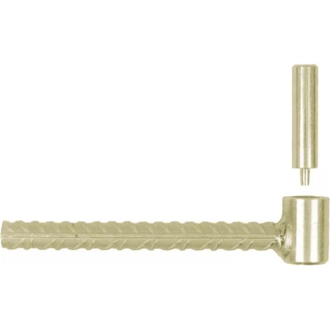 Gonds de portail Parpaing - Fer à béton D. 14 x 150 mm - Gonds D. 14 mm - Zingué jaune - Seau de 25