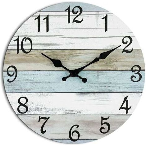25 cm Wanduhr – Batteriebetriebene, geräuschlose Wanduhr, kein Ticken, dekorative rustikale Wanduhr im Küstenstil für Badezimmer, Küche, Schlafzimmer, Wohnzimmer (1/5)