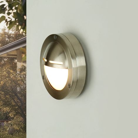Außenwandlampe IP64 Nickel Glas Echt-Messing Ø 14 cm Maritim G9 Wandleuchte außen Garten (1/5)
