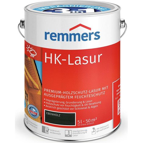 Remmers HK-Lasur 3in1 ebenholz, 5 Liter, Holzlasur aussen, 3facher Holzschutz mit Imprägnierung + Grundierung + Lasur, Feuchtigkeit- und UV-Schutz (1/5)