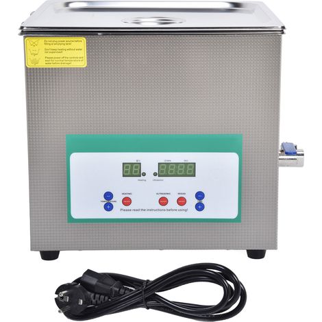 Nettoyeur Ultrasonique 15L Inox 360W Minuteur Cuve Acier Inoxydable Machine Nettoyage Industrielle Pièces DK-615HTDEU Prise UE 200-240V 50Hz (1/5)