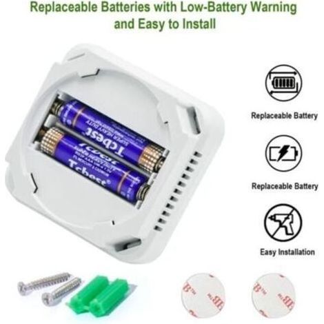 Détecteur de monoxyde de carbone, détecteur de monoxyde de carbone portable avec affichage numérique LCD pour voyage à la maison, alarme de monoxyde de carbone homologuée UL avec capteur électrochimiq
