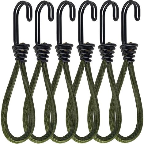 YMYNY 6 Stück Gummispanner mit Haken, Haken für Spanner oder Bungee-Seil, Elastische Gummispanner, für Banner, Zelte, Schlafsäcke, Planen (1/4)