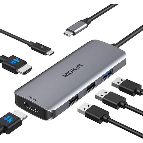6 en 1 Hub USB C Dual HDMI Adaptateur Multiport USB C Double HDMI (1/5)