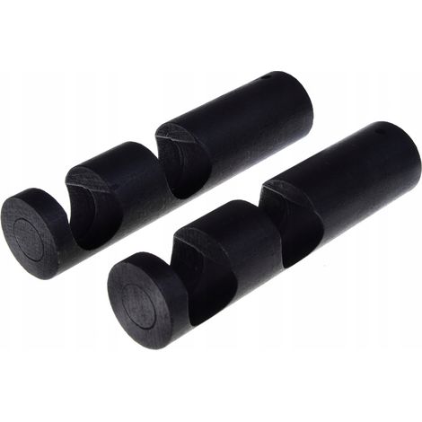 Support double en bois pour tringle à rideaux moderne, diamètre 28 mm, noir, 2 pièces. (1/5)