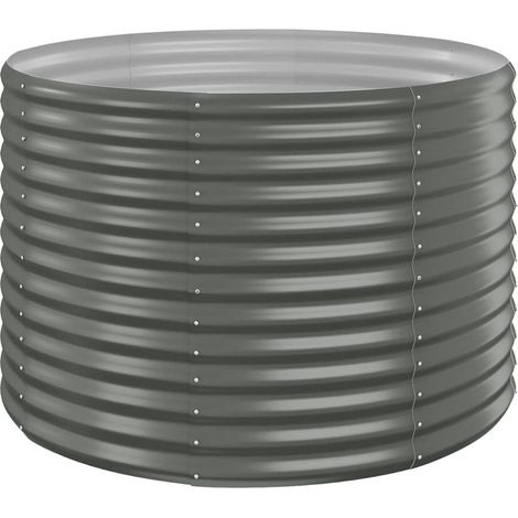vidaXL Garden Raised Bed Galvanised Steel 100x100x68 cm Grey