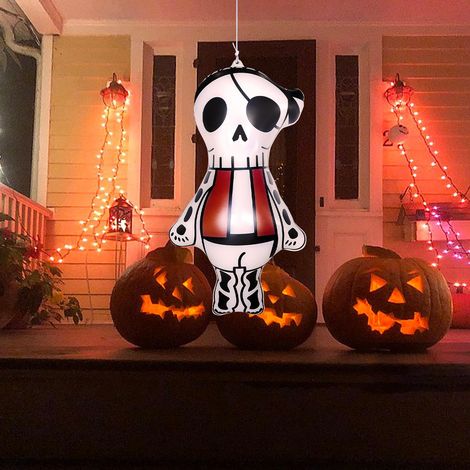 Fantôme gonflable effrayant pour Halloween - Décoration de maison hantée, crâne gonflable blanc (1/5)