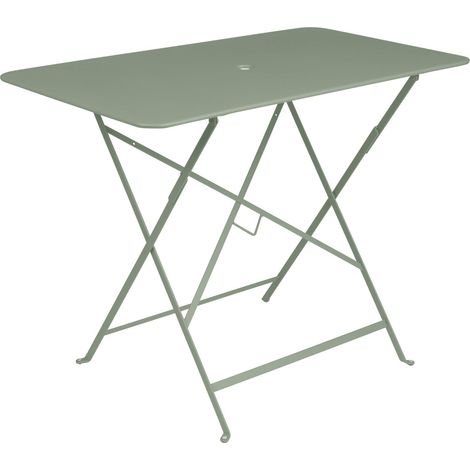Table Bistro Rectangulaire en Acier 57 x 97 cm, 4 Places, Pliable, avec Trou Parasol, pour Extérieur