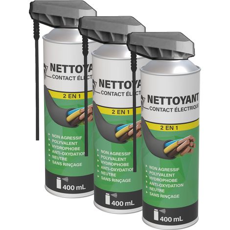 Méduze - 3 aérosols contact électrique 400mL - Solvant neutre - Professionnel (1/5)