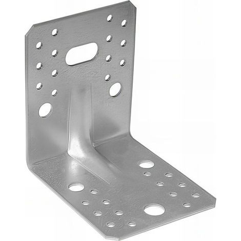 Équerre Métallique Renforcée Galvanisée 105 x 105 x 90 mm Épaisseur 2,0 mm pour Fixation Structurelle et Charpente (1/2)