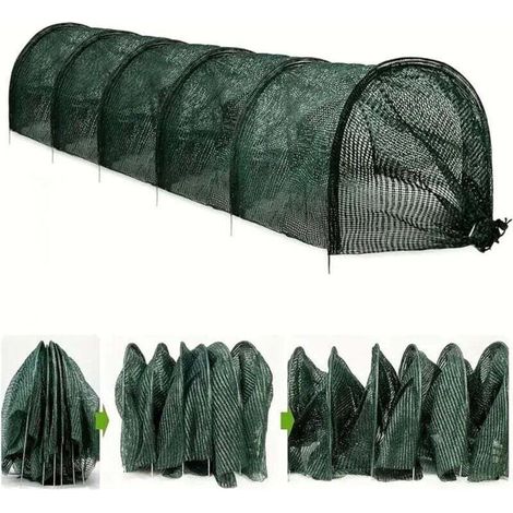 Tunnel de Croissance Pliable, Réutilisable Réseau des plantes de serre Tunnel pour Couvrir Les Jardin, Légumes und Tomate, Contre Les parasites et Les Oiseaux, Vert 3m