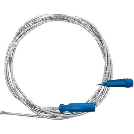 Abflussreinigungsspirale mit Handschuhen, 5 m x 6 mm Spirale, handbetrieben, Abflussreinigungssonde für Waschbecken und Badewanne, blau – 5 m (1/5)