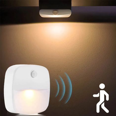 Prise veilleuse LED avec détecteur de mouvement pour escalier chambre et couloir éclairage automatique pour la nuit (1/5)
