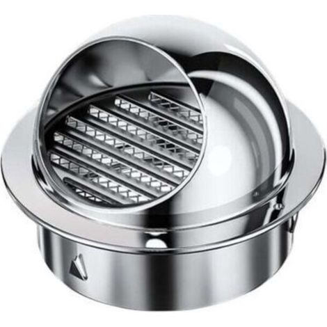 Rejilla de ventilación redonda, cubierta para rejilla de ventilación, conducto de ventilación, rejilla de ventilación de acero inoxidable con malla antiinsectos, 100 mm (1 pieza)