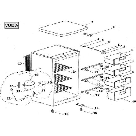 TIROIR SUPERIEUR CONGELATEUR REP9 POUR REFRIGERATEUR CONTINENTAL EDISON - 579A43