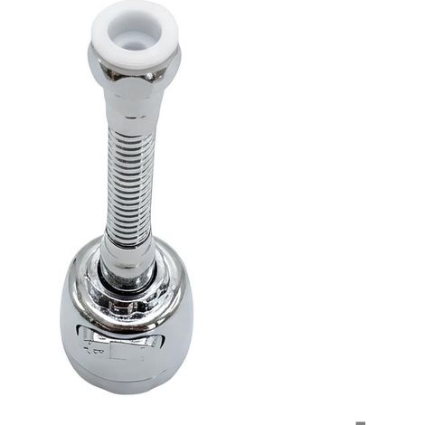 Économiseur d'eau pour robinet - AVIZAR - Modelable - Jet réglable 360° - Finition chrome argent - Réduit éclaboussures (1/4)