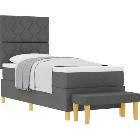 Maison Exclusive - Letto a molle con testiera Grigio scuro 200 x 80 cm Tessuto (1/5)