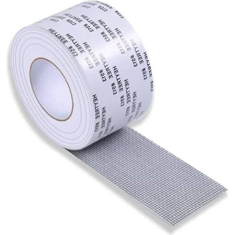 Ruban adhésif pour la réparation des moustiquaires en fibre de verre, 50 mm x 2 m. Ruban adhésif pour la réparation rapide des déchirures dans les fenêtres et les moustiquaires. (1/5)