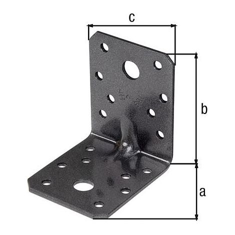 Schwerlast-Winkelverbinder mit Sicke DURAVIS® 70 x 70 x 55 mm, Material: Stahl, sendzimirverzinkt, Oberfläche: schwarz-diamant